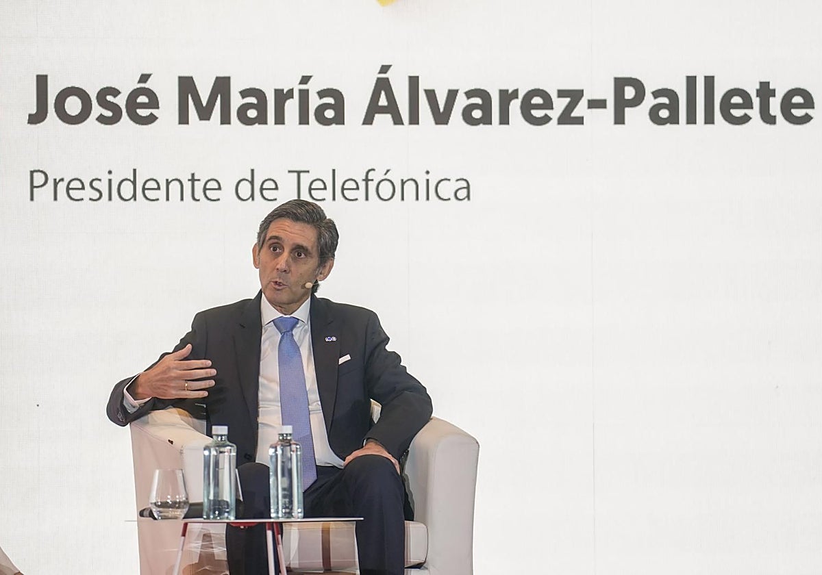 El presidente de Telefónica, José María Álvarez-Pallete, en el acto del 10 aniversario de la Cámara de España