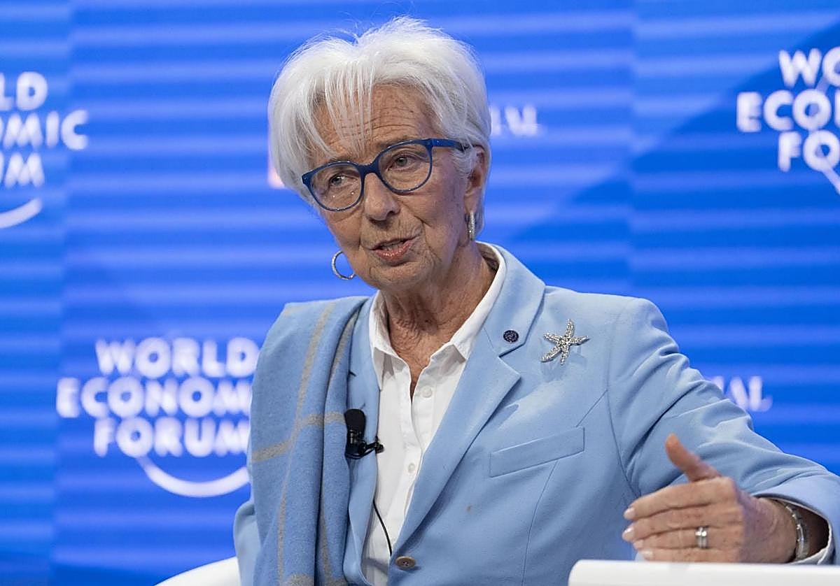La presidenta del Banco Central Europeo, Christine Lagarde, en Davos
