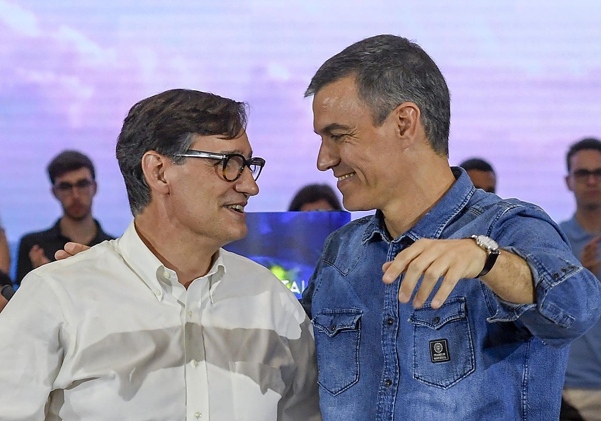 El president, Salvador Illa, con el presidente del Gobierno, Pedro Sánchez