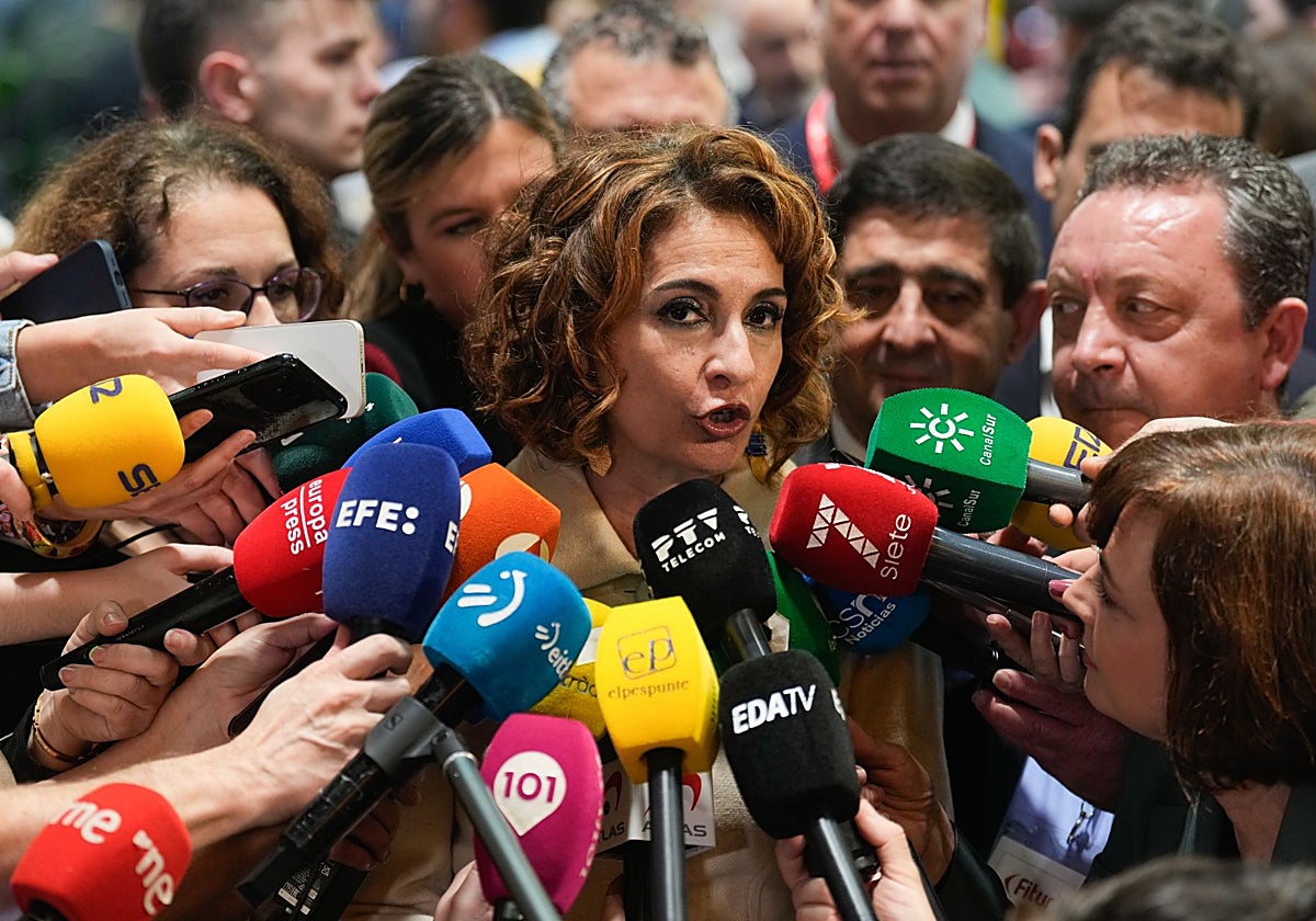 La ministra de Hacienda, María Jesús Montero, ayer en Fitur