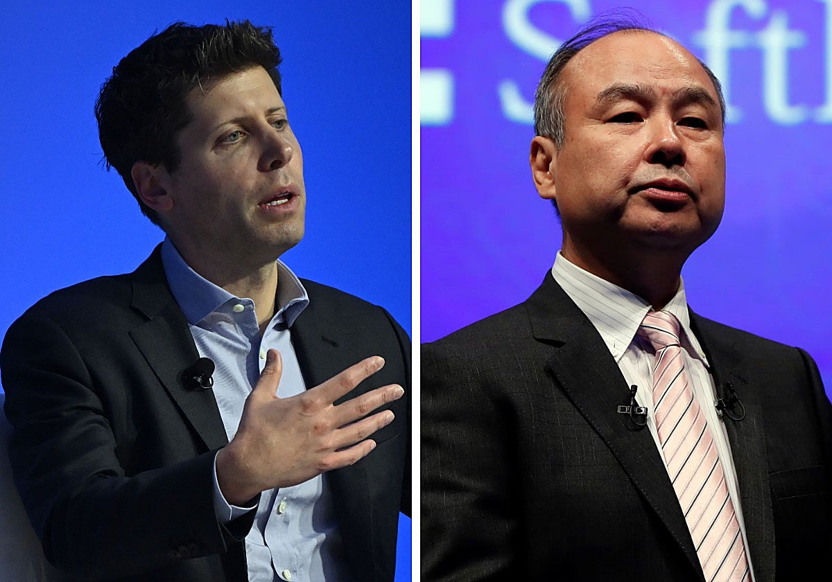 Sam Altman, fundador de OpenAI, y Masayoshi Son, fundador de SoftBank