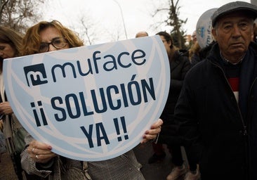 Imagen de una de las protestas de mutualistas por la crisis de Muface