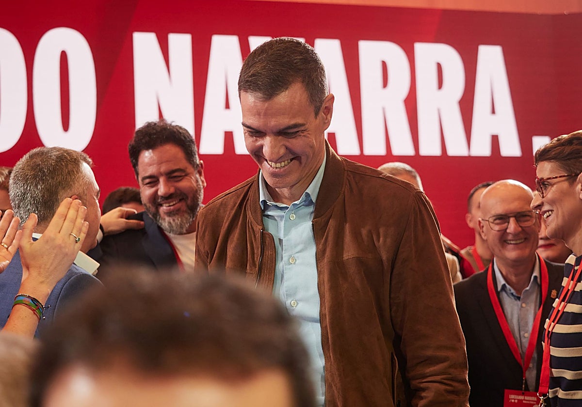 El presidente del Gobierno, Pedro Sánchez, en un acto del PSOE en Navarra