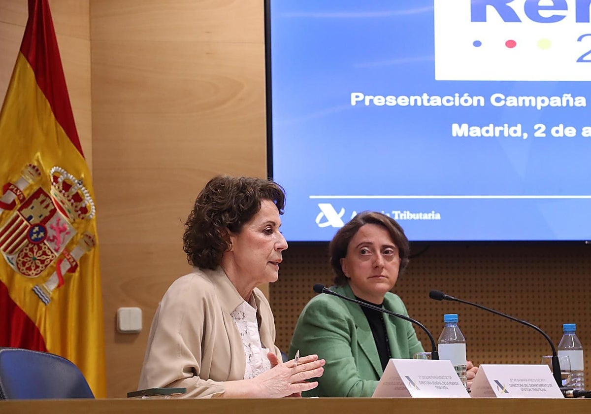 La directora general de la Agencia Tributaria, Soledad Fernández, y la directora de Gestión, Rosa Prieto