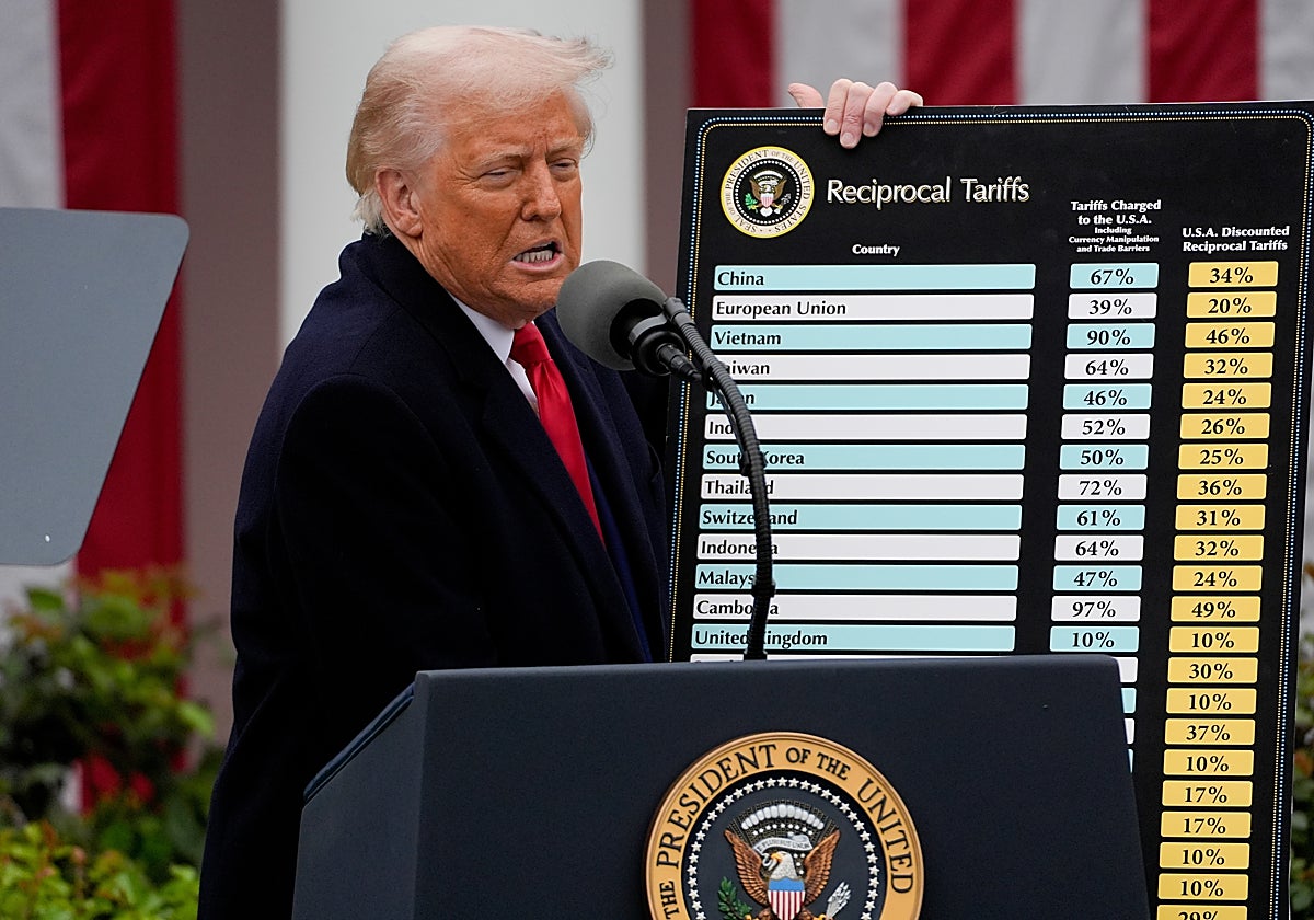 El presidente de Estados Unidos, Donald Trump, durante el 'liberation day'