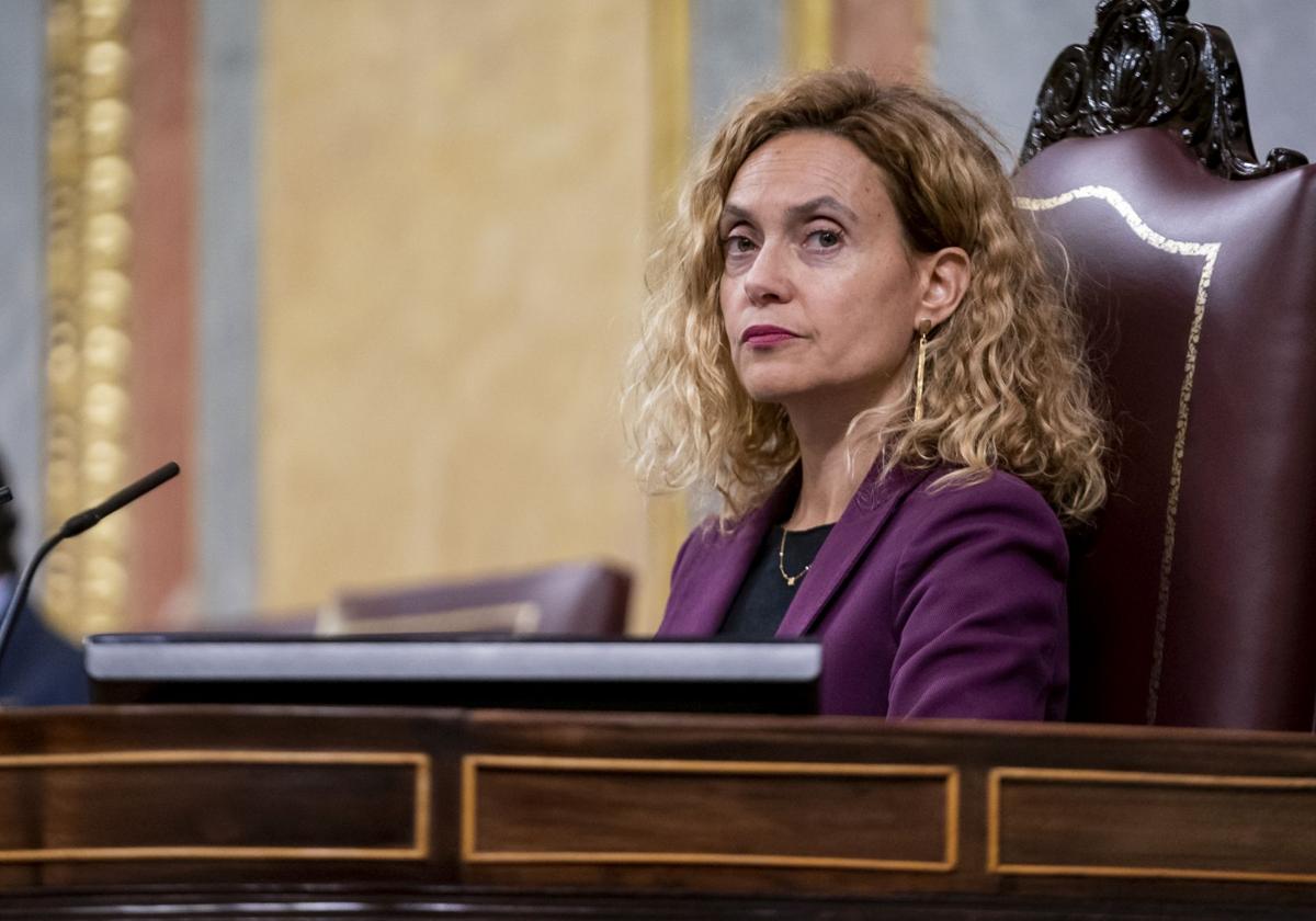 Meritxell Batet, cuando era presidenta del Congreso, durante una sesión.