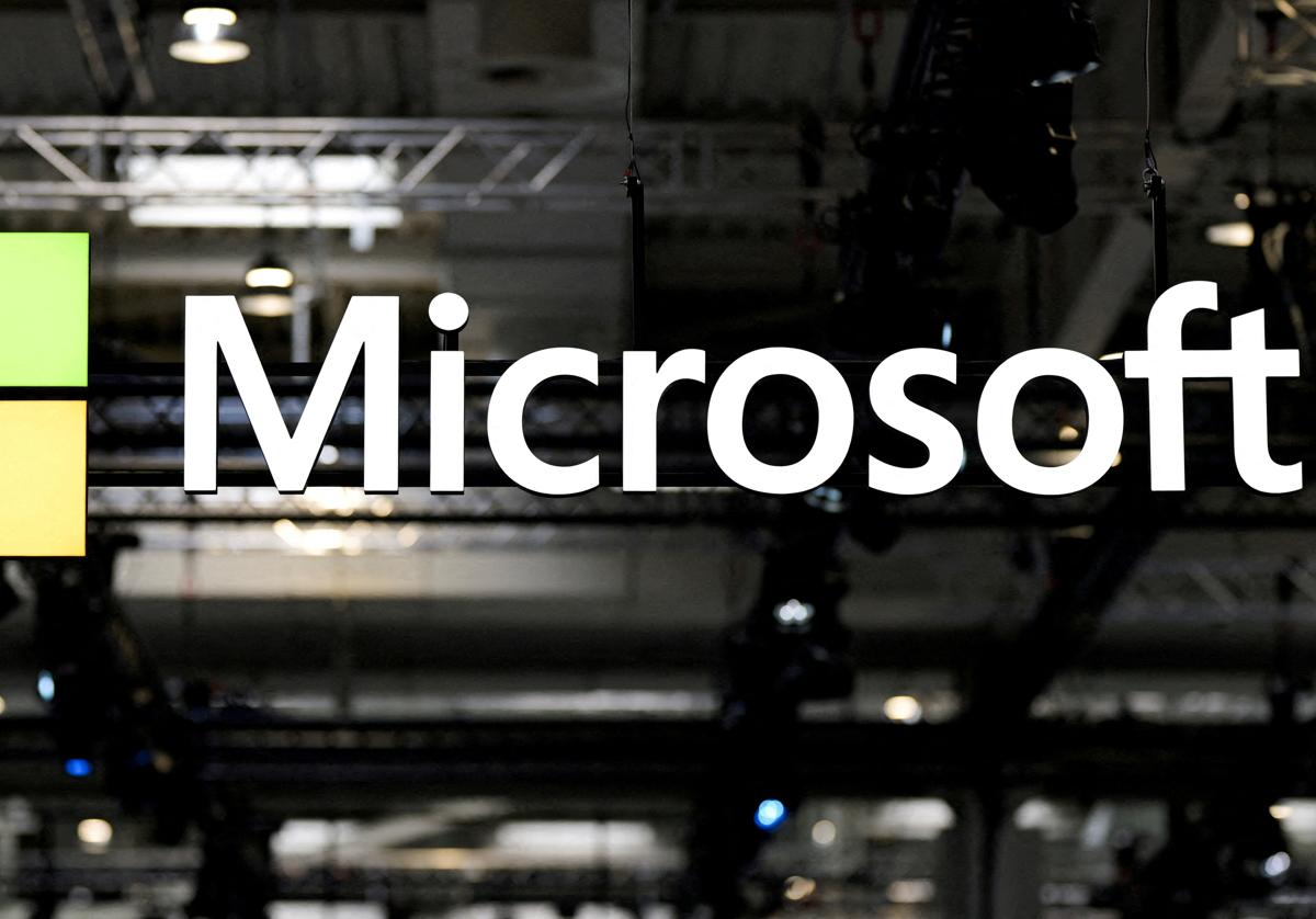 Logo de Microsoft en una imagen de archivo
