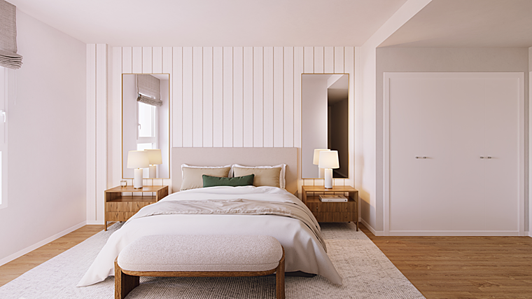 El dormitorio principal de la vivienda