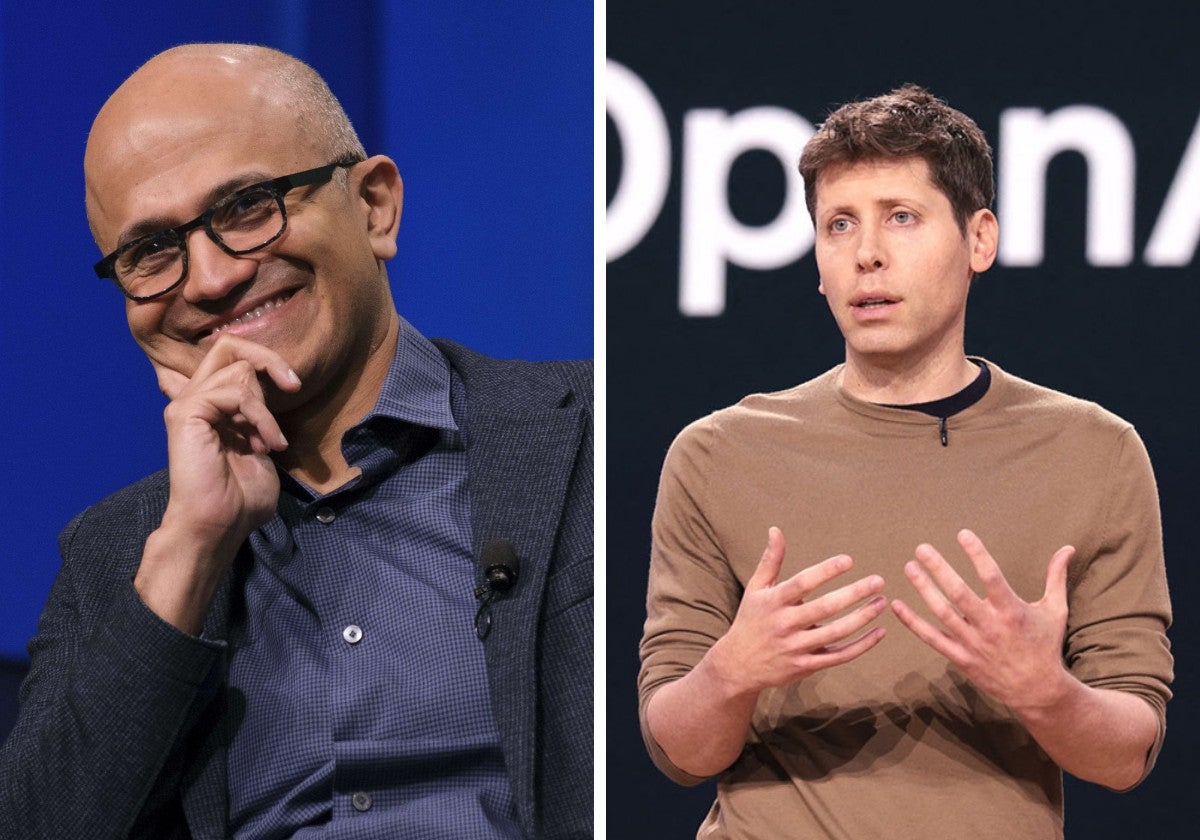 Satya Nadella y Sam Altman, CEOs de Microsoft y OpenAI