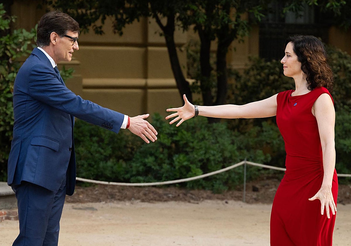 Salvador Illa e Isabel Díaz Ayuso