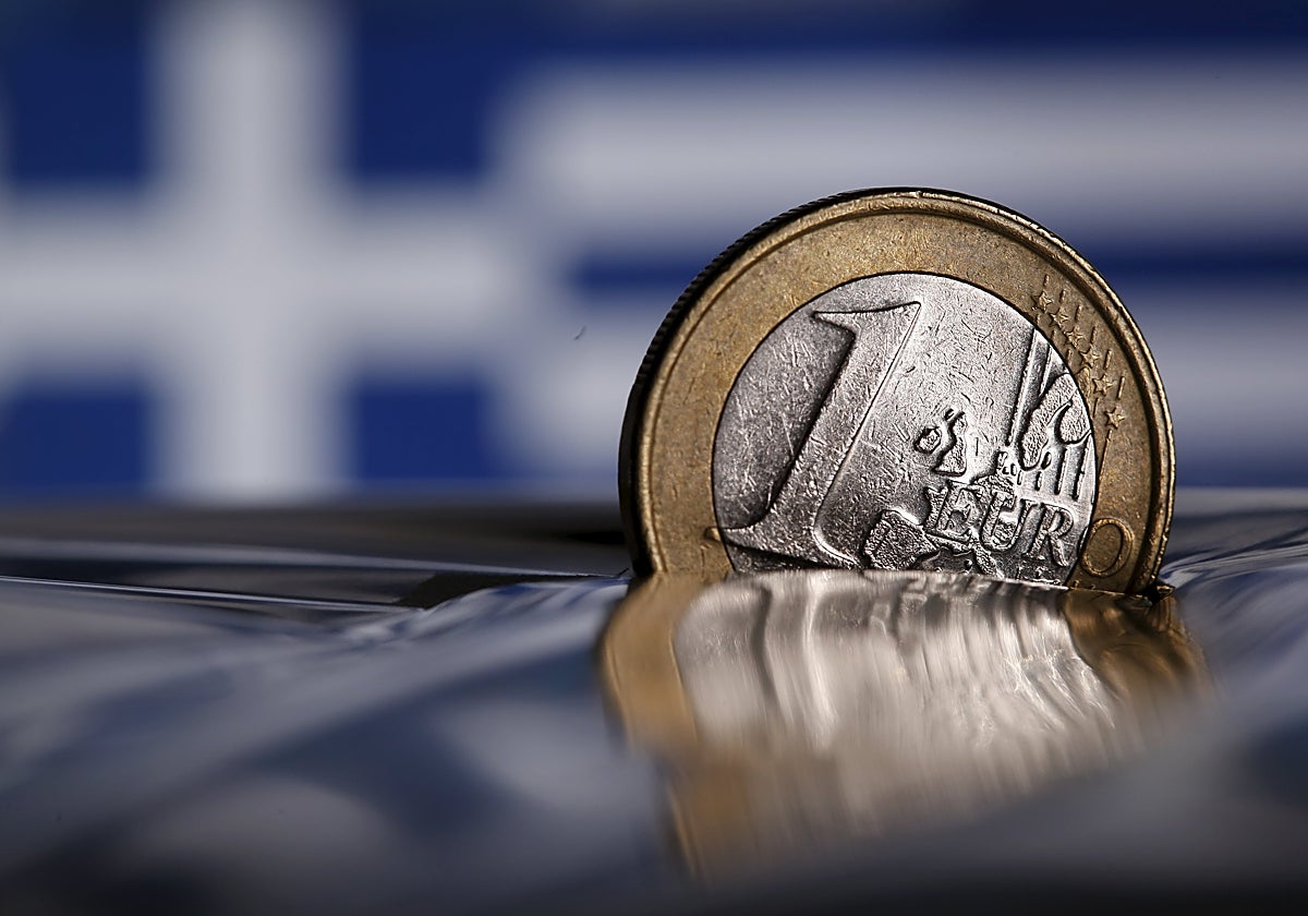 Una moneda de un euro en primer plano