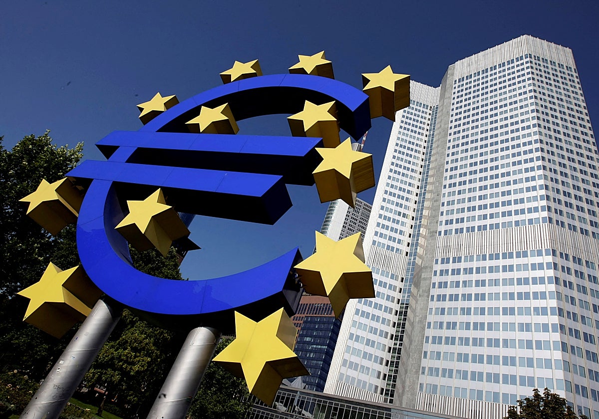 Vista exterior del Banco Central Europeo, en Frankfurt