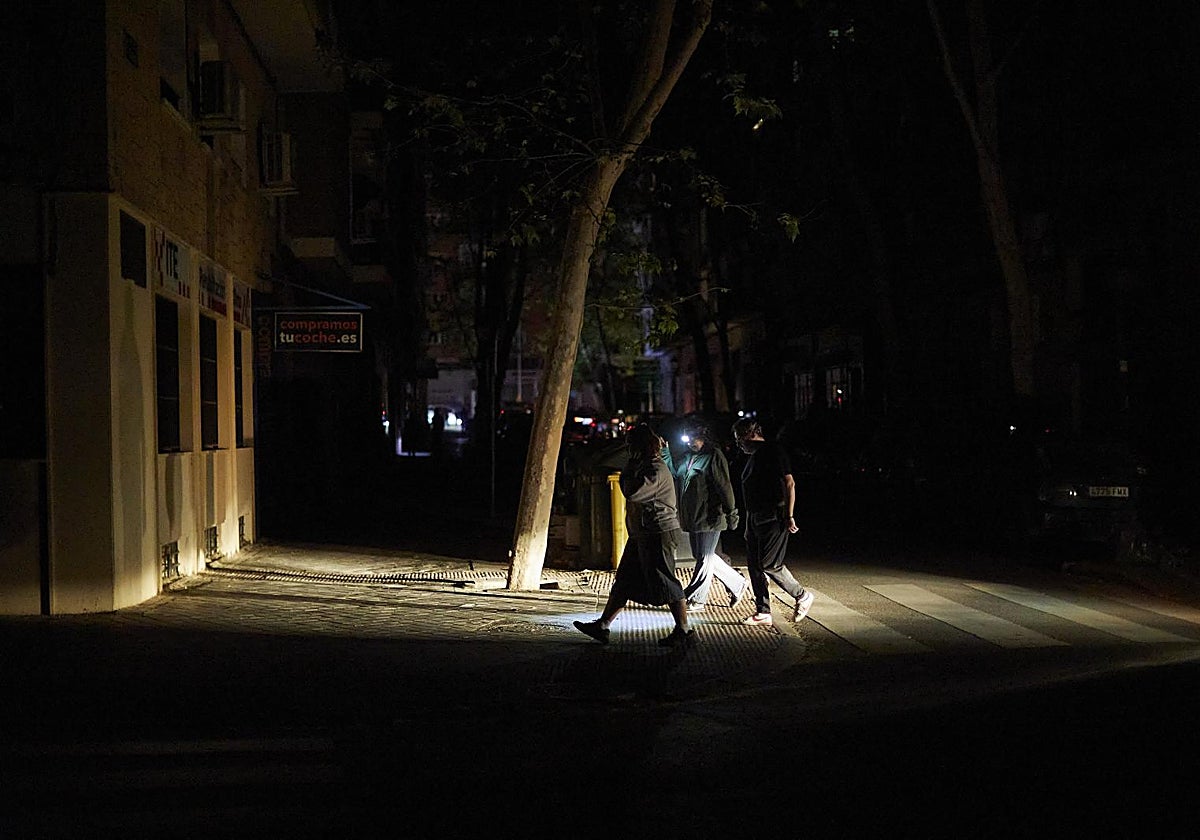 Calles de Madrid a oscuras