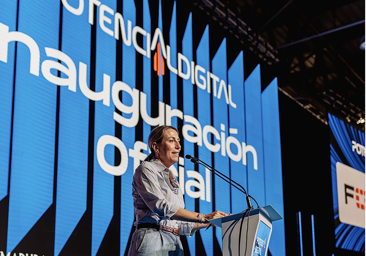 María Guardiola, presidenta de la Junta de Extremadura, durante la inauguración