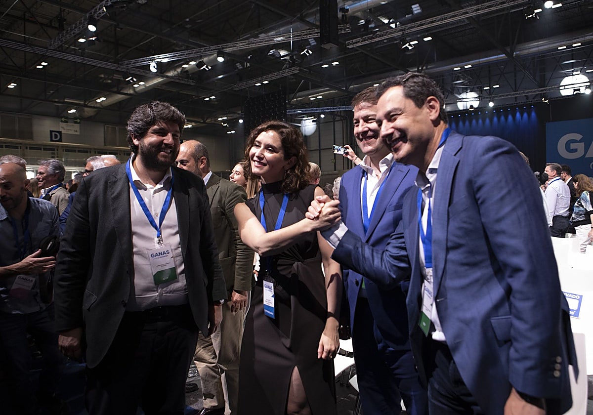 Los presidentes autonómicos de Murcia, Madrid, Castilla y León y de Andalucía