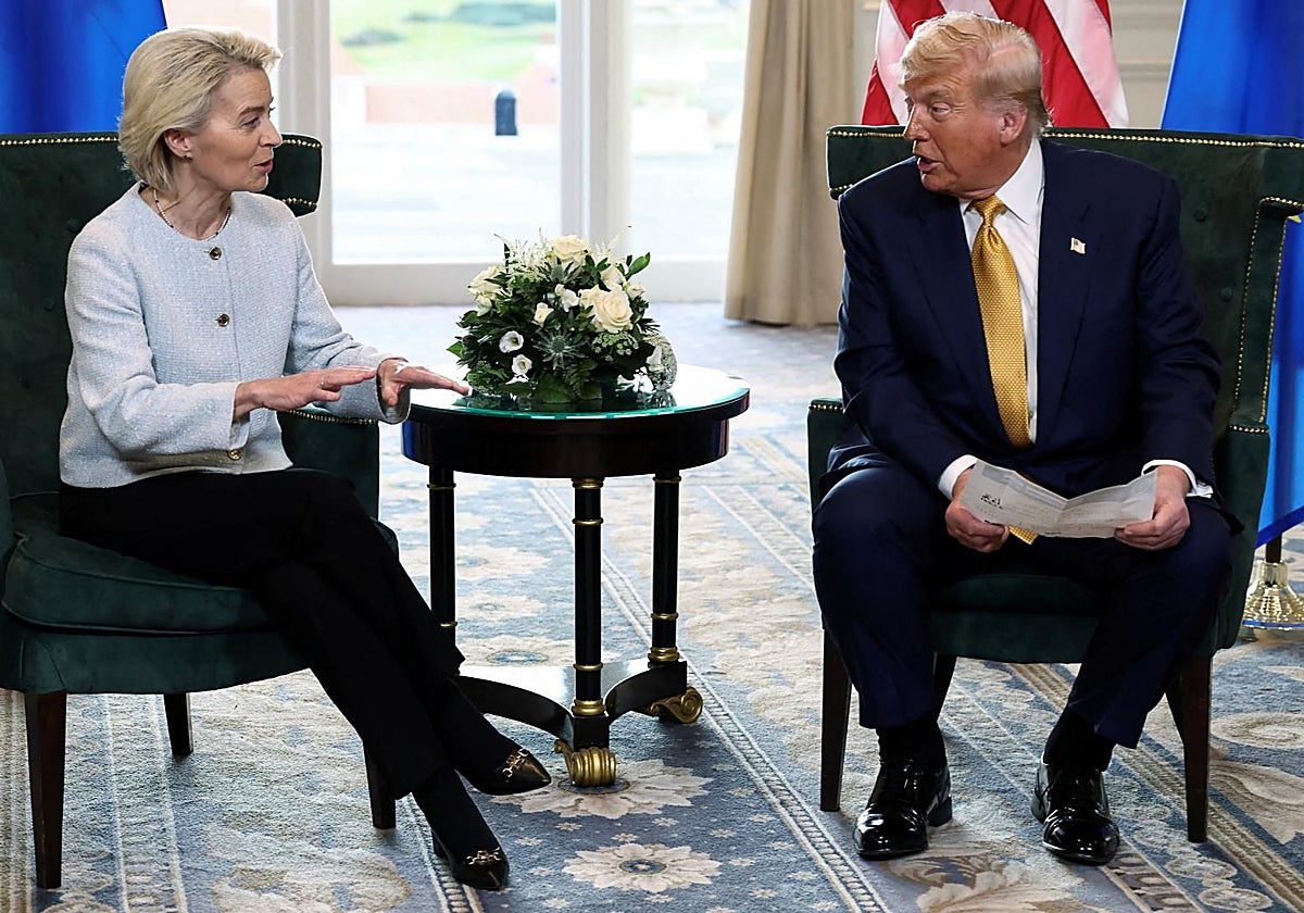 Trump y Von der Leyen en su reunión de julio