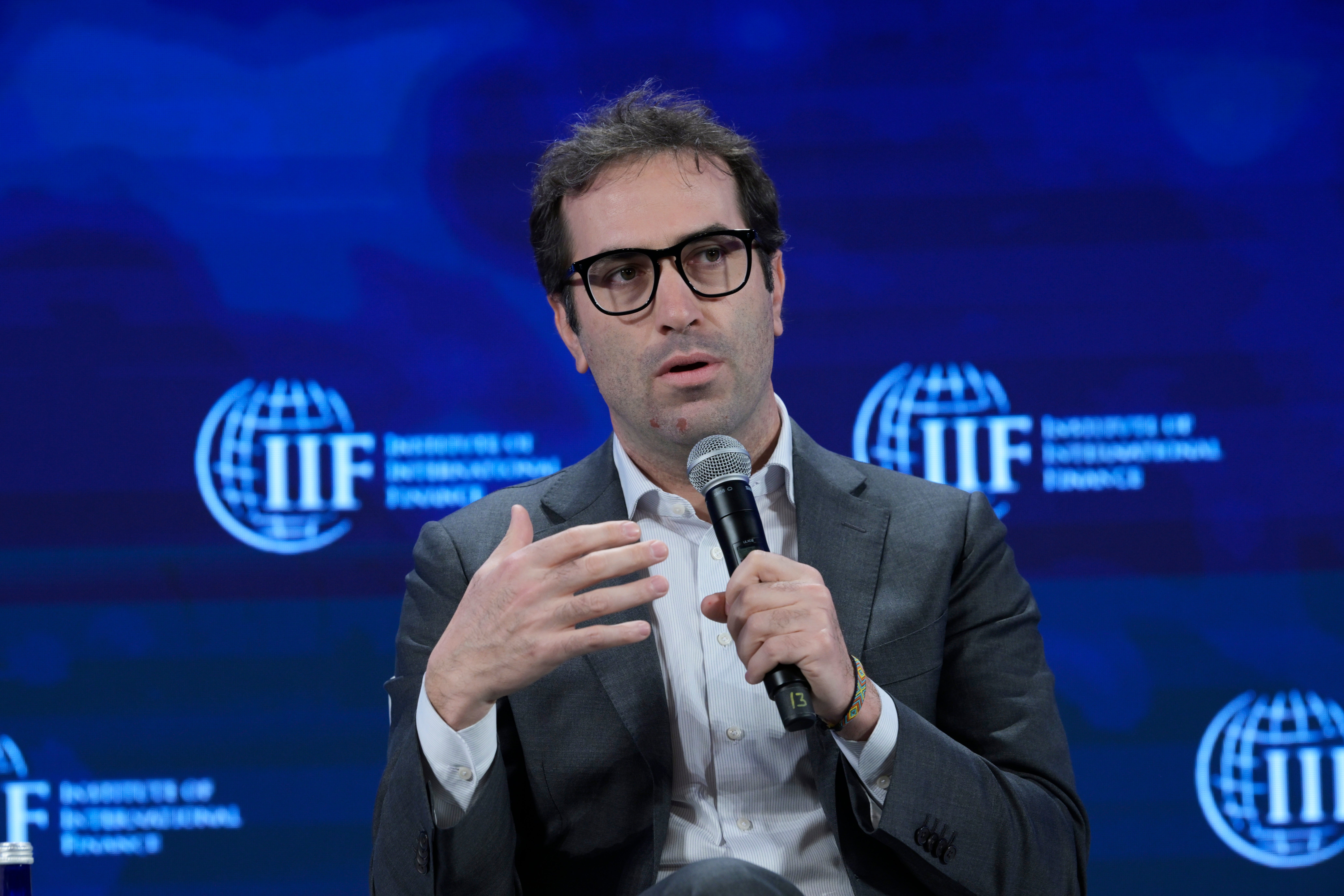 El minsitro de Economía, Carlos Cuerpo, en un foro en el marco de las reuniones de otoño del Banco Mundial (BM) y el Fondo Monetario Internacional (FMI)