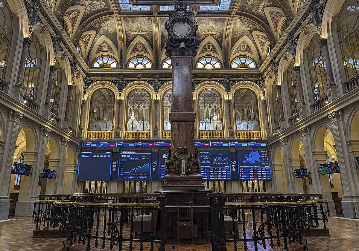 Interior del Palacio de la Bolsa, en Madrid.