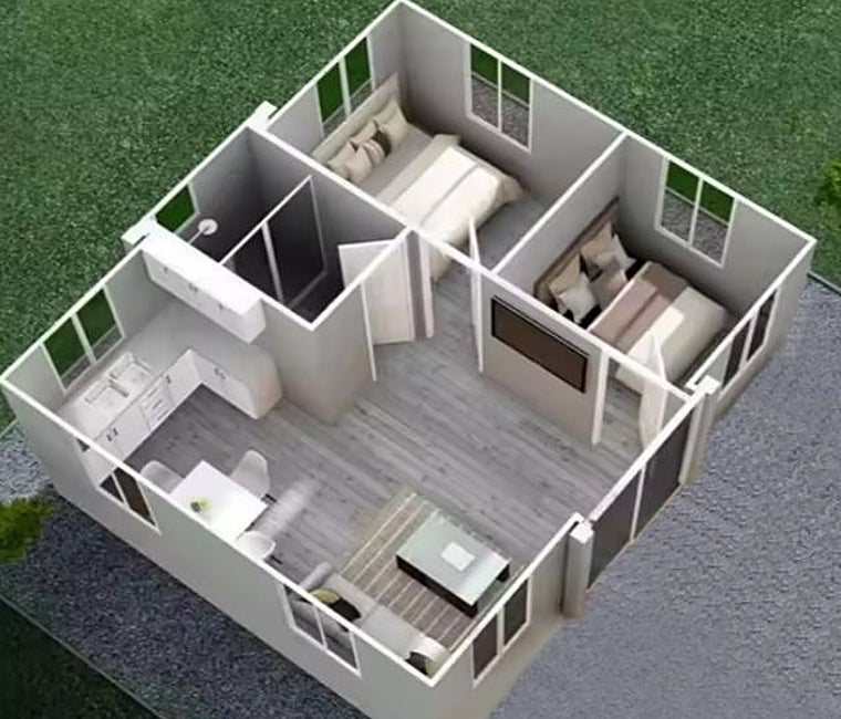 La superficie interior ofrece aproximadamente 37 metros cuadrados