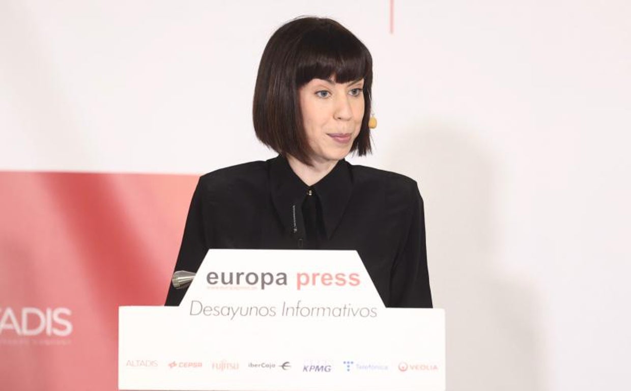 Imagen de la ministra de Ciencia e Innovación, Diana Morant. en un desayuno informativo de Europa Press