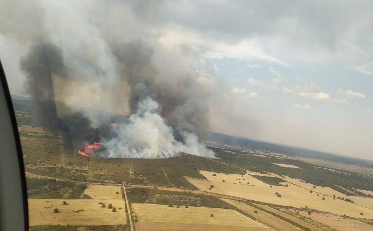 Imagen del incendio de Losacio en Zamora