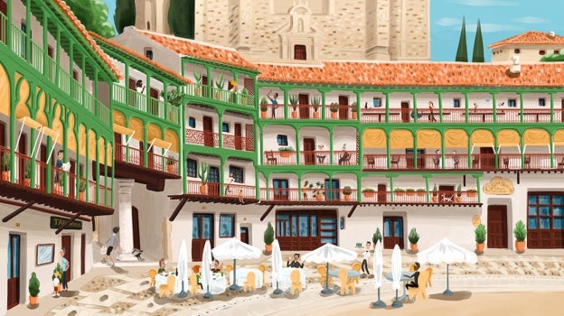 Ilustración de la plaza de Chinchón