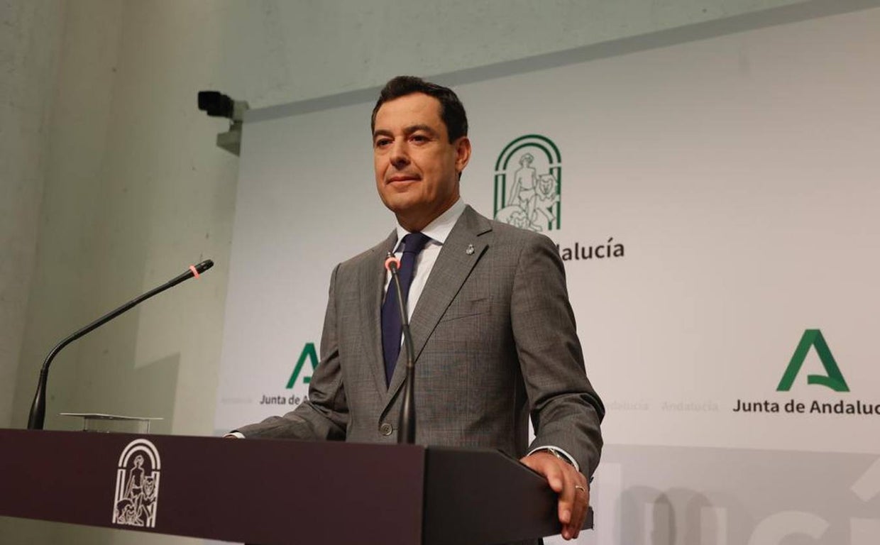 Juanma Moreno en su comparecencia para anunciar su Gobierno