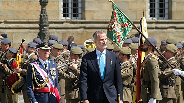 El Rey Felipe VI a su llegada a una Ofrenda Nacional al Apóstol Santiago