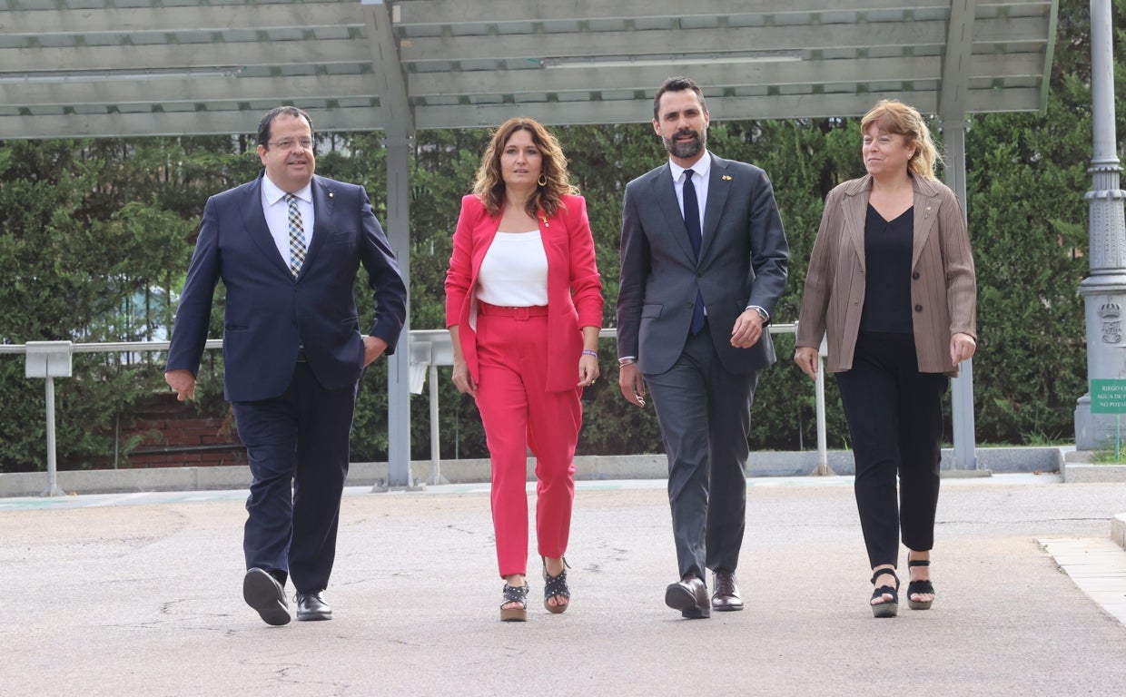 Los cuatro consejeros catalanes, todos de ERC, en su llegada este miércoles a La Moncloa