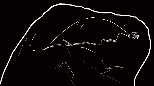 Imagen antes - El artista dejó grabada en piedra una reproducción de la Cova Gran