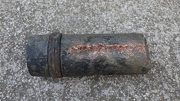 El proyectil localizado en Sitges