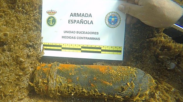 El proyectil localizado en Sitges