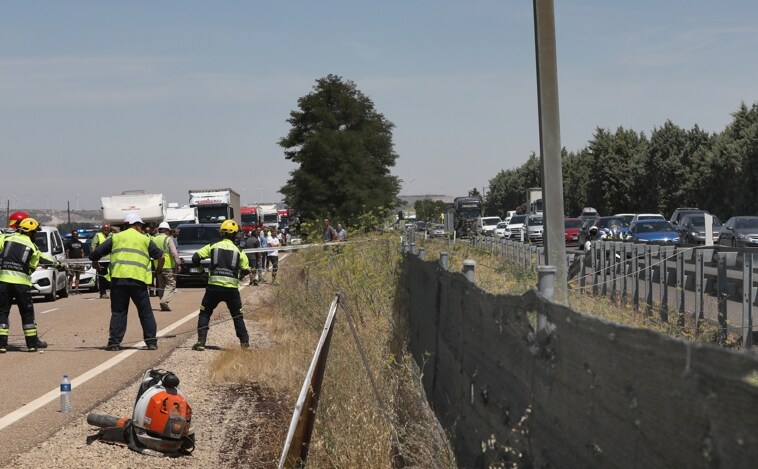 Otro accidente entre dos camiones vuelve a provocar retenciones en la AP-1 en la provincia de Burgos