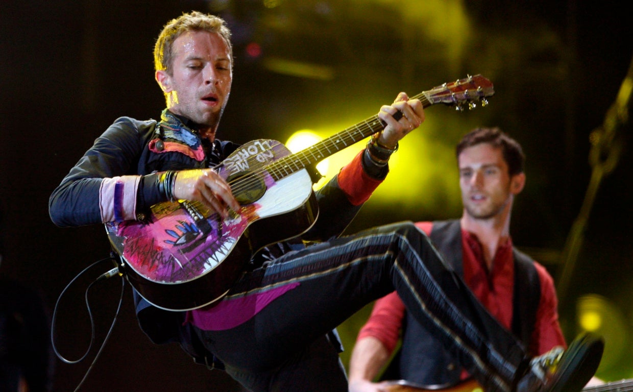 Chris Martin, durante una actuación de Coldplay en Barcelona