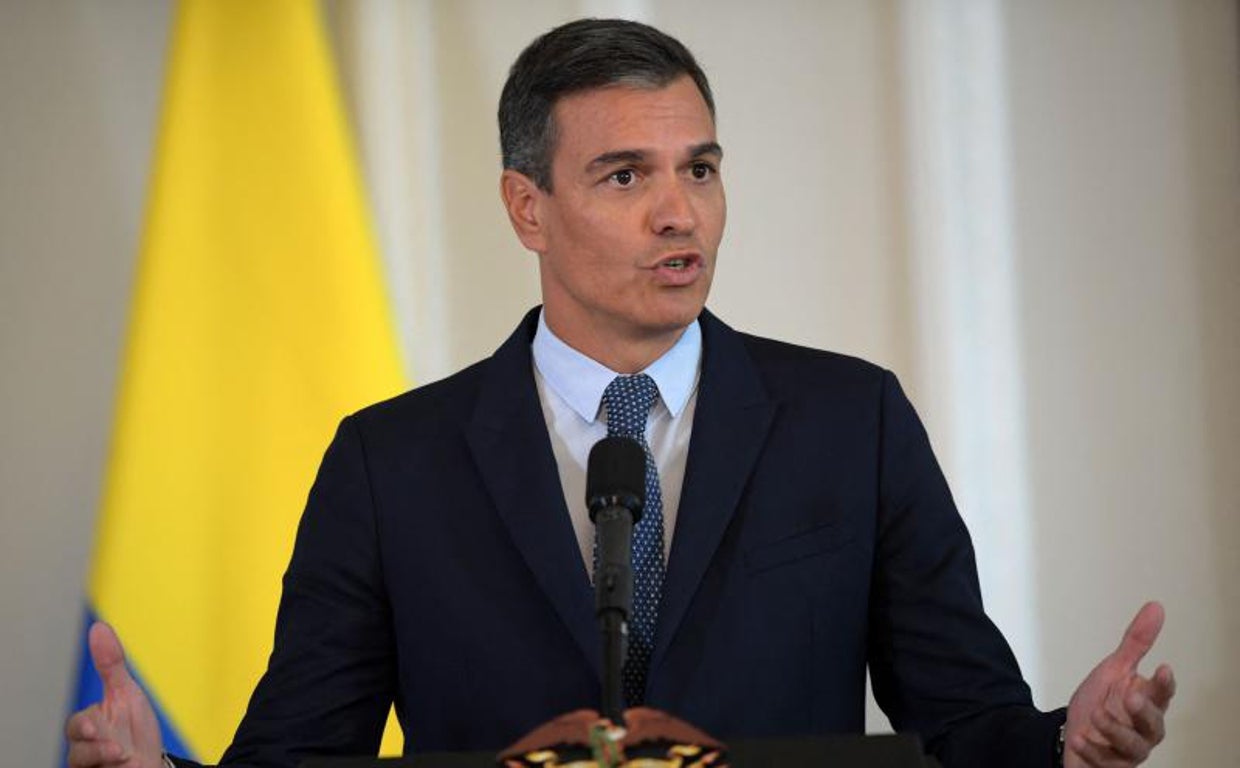 El presidente del Gobierno, Pedro Sánchez, este miércoles en Colombia