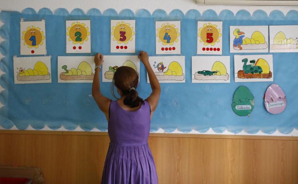 Preparativos en una escuela infantil de Córdoba el curso pasado