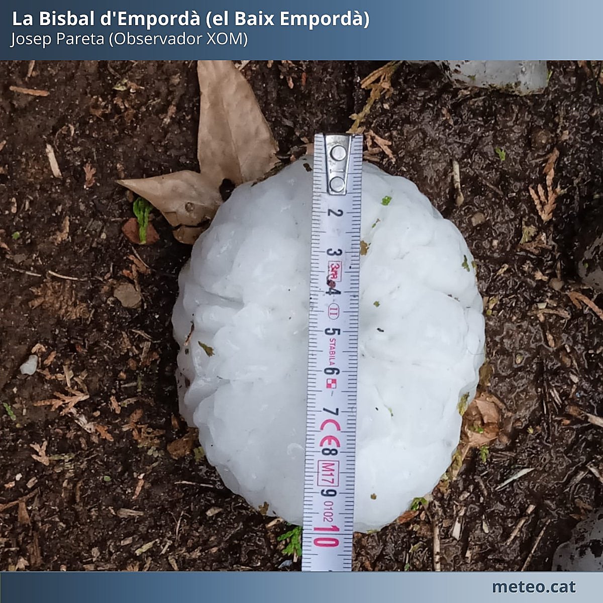 Cataluña ha registrado el diámetro máximo de granizo desde el año 2002