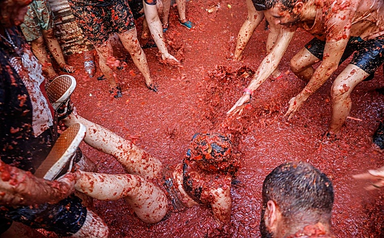 Imagen principal - Imágenes de la Tomatina de Buñol