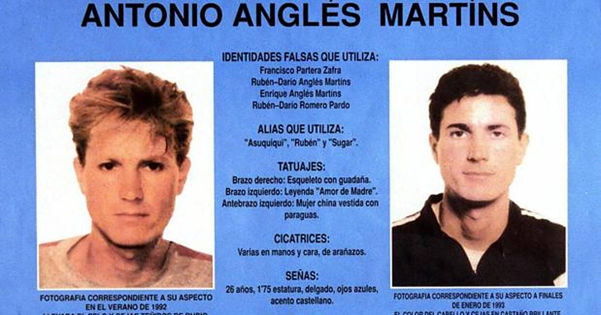 Imagen de archivo de la ficha policial de Antonio Anglés en 1993