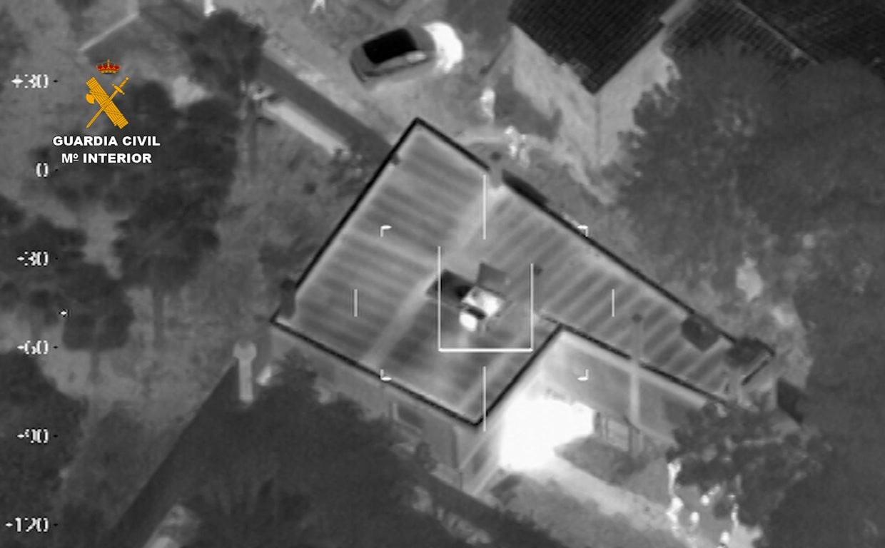 Imagen de vigilancia aérea de una de las plantaciones de marihuana