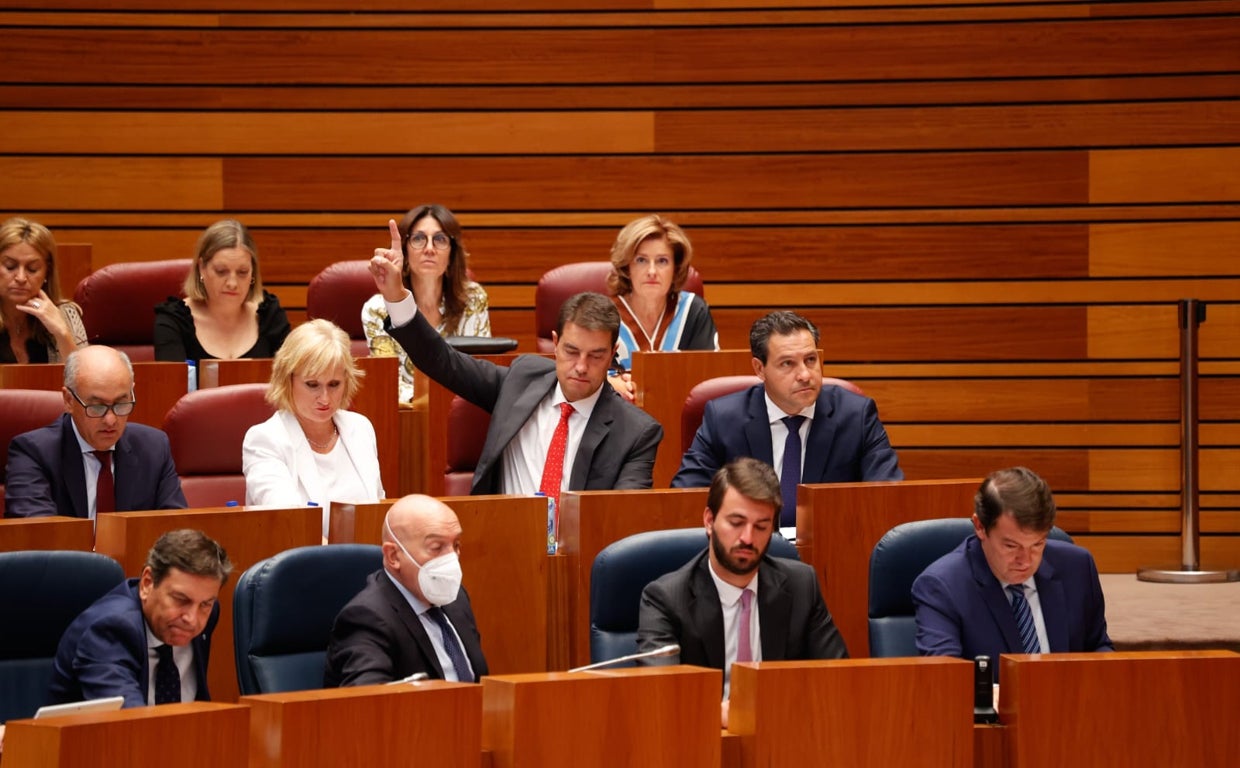 Momento de la votación en las Cortes de Castilla y León
