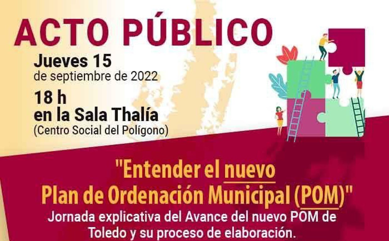 Los toledanos, convocados a una sesión informativa sobre el POM