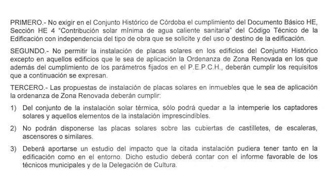 ¿Por qué el Ayuntamiento de Córdoba puede poner placas solares en el Casco y usted no?