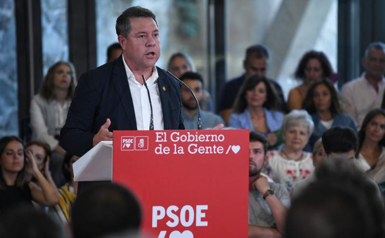 Emiliano García Page, presidente de Castilla- La Mancha este jueves en un acto en Toledo