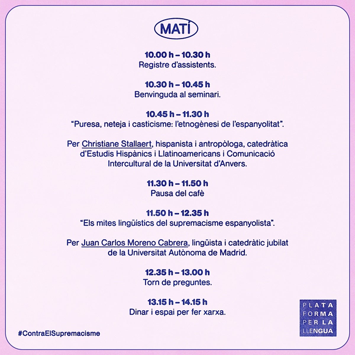 La ONG del catalán organiza para el 1-O un seminario contra «el supremacismo lingüístico español»