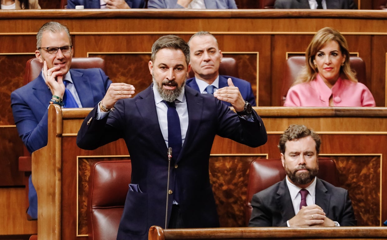 Santiago Abascal, esta semana, en la sesión de control del Congreso al Gobierno