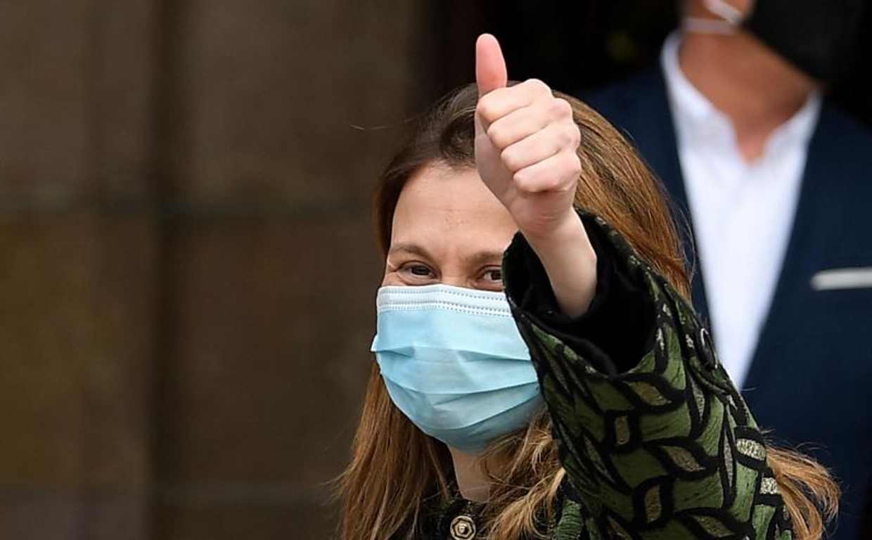 Meritxell Serret, en marzo de 2021, durante la sesión constitutiva de la actual legislatura del Parlamento de Cataluña