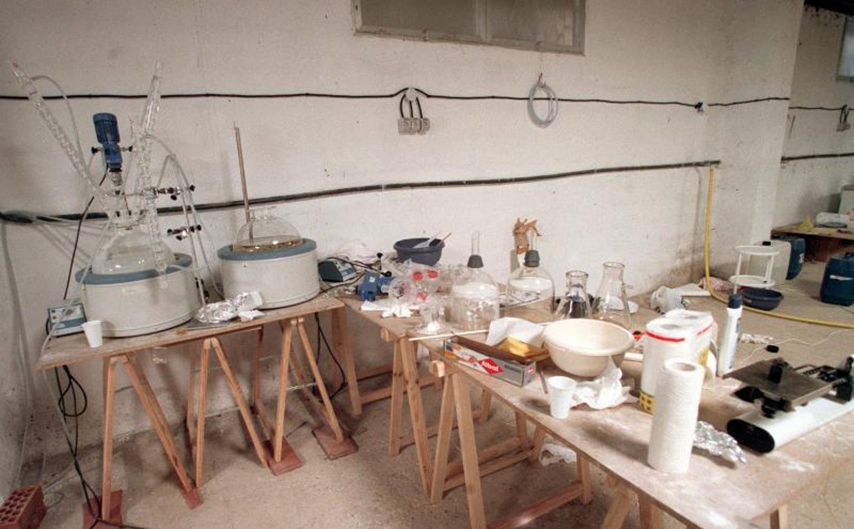 Laboratorio clandestino de cocaína en una imagen de archivo