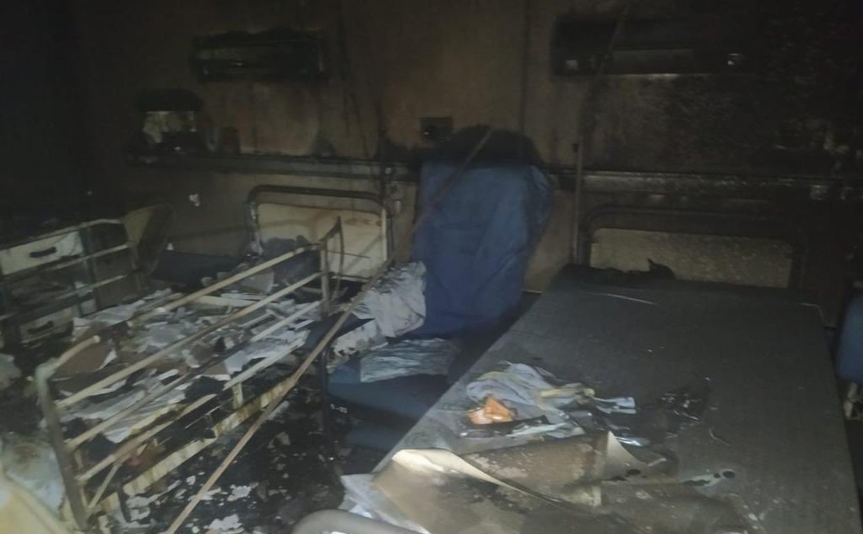Así ha quedado la habitación incendiada en el Hospital Provincial de Córdoba