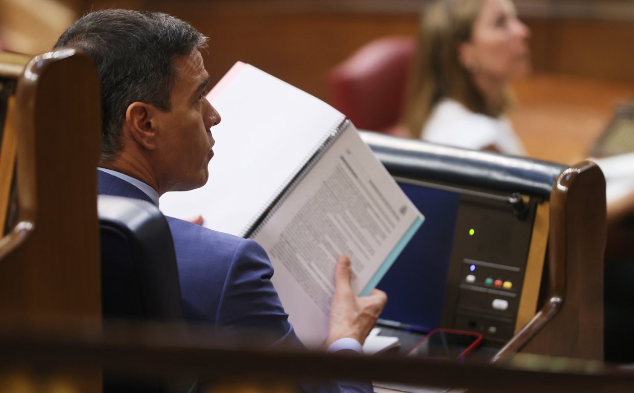 El presidente del Gobierno, Pedro Sánchez, en el Congreso, en una imagen de archivo